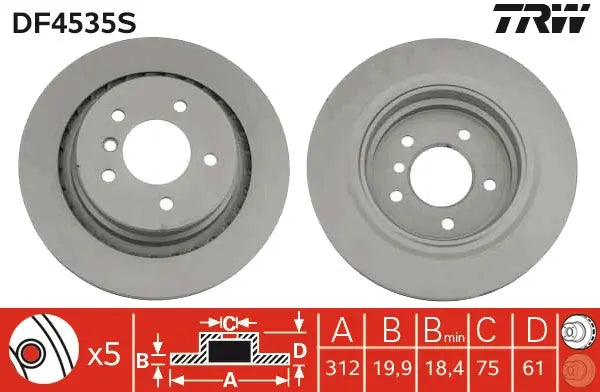 Brake Disc DF4535S - TRW