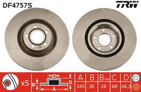 Brake Disc DF4757S - TRW