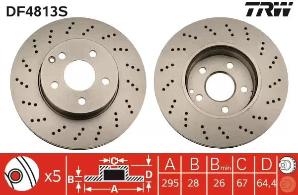 Brake Disc DF4813S - TRW