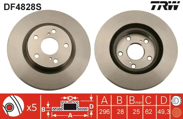 Brake Disc DF4828S - TRW