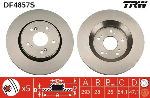 Brake Disc DF4857S - TRW