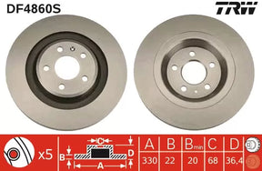 Brake Disc DF4860S - TRW