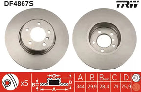 Brake Disc DF4867S - TRW