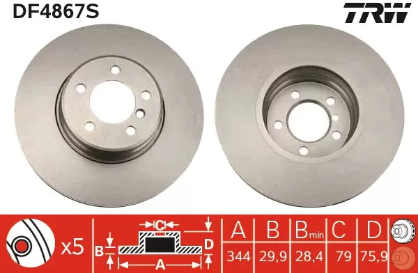 Brake Disc DF4867S - TRW