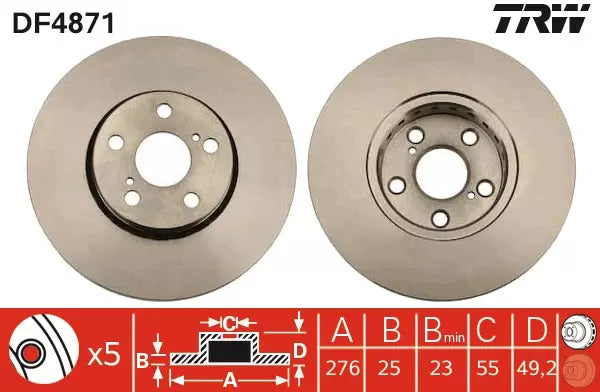 Brake Disc DF4871 - TRW