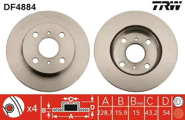 Brake Disc DF4884 - TRW