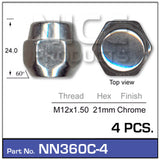 Wheel Nut NN360C-4 - Nice Products | Universal Auto Spares