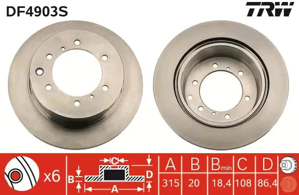 Brake Disc DF4903S - TRW
