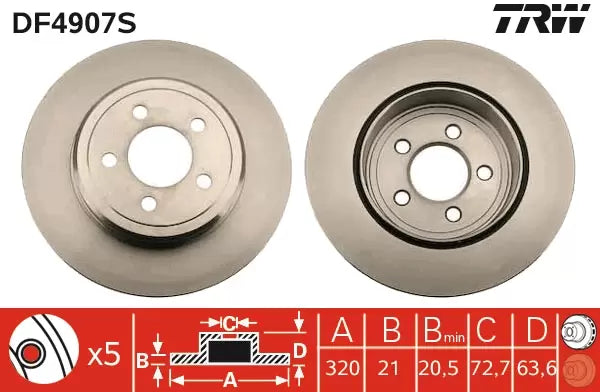 Brake Disc DF4907S - TRW
