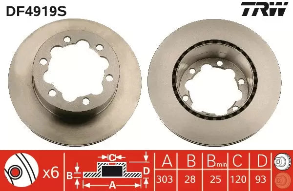 Brake Disc DF4919S - TRW