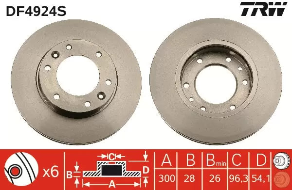 Brake Disc DF4924S - TRW