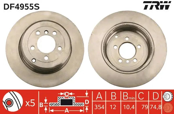 Brake Disc DF4955S - TRW