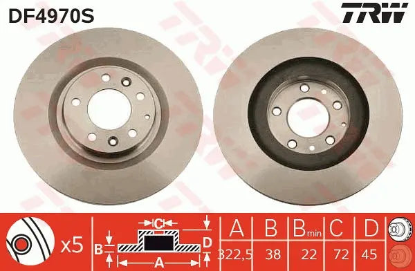 Brake Disc DF4970S - TRW
