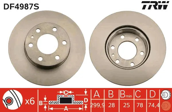 Brake Disc DF4987S - TRW