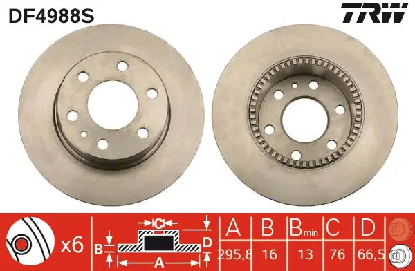 Brake Disc DF4988S - TRW