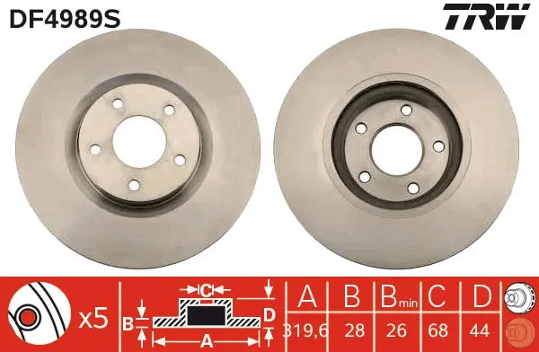 Brake Disc DF4989S - TRW