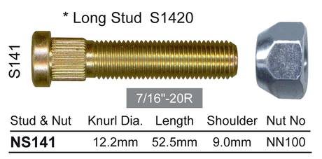 Stud & Nut NS141 - Nice Products | Universal Auto Spares