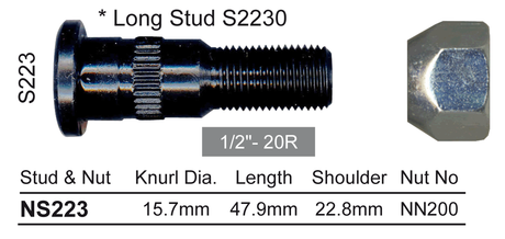 Stud & Nut NS223 - Nice Products | Universal Auto Spares