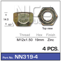 Wheel Nut NN319-4 - Nice Products | Universal Auto Spares