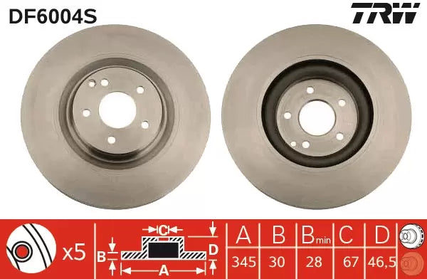 Brake Disc DF6004S - TRW