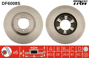 Brake Disc DF6008S - TRW