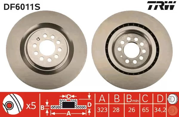 Brake Disc DF6711S - TRW