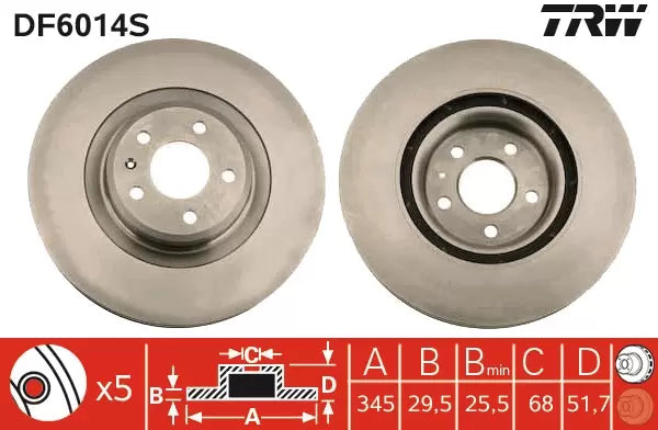 Brake Disc DF6014S - TRW