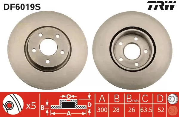 Brake Disc DF6019S - TRW