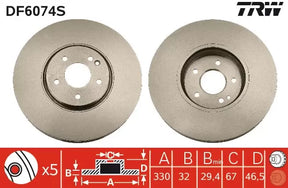 Brake Disc DF6074S - TRW