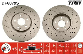 Brake Disc DF6079S - TRW