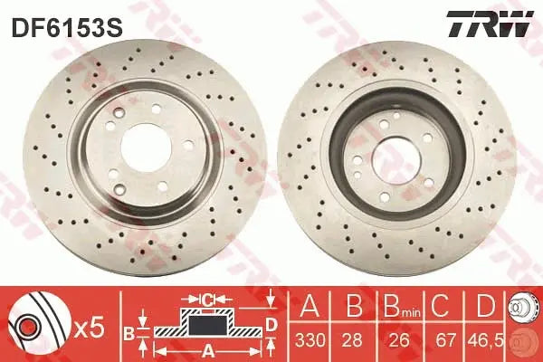 Brake Disc DF6173S - TRW