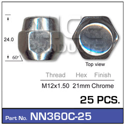 Wheel Nut NN360C-25 - Nice Products | Universal Auto Spares