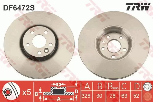 Brake Disc DF6472S - TRW