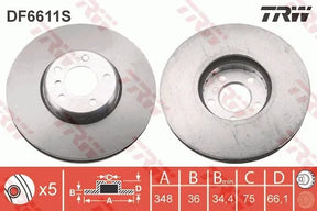 Brake Disc DF6611S - TRW