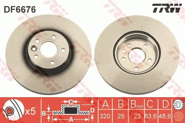 Brake Disc DF8676S - TRW