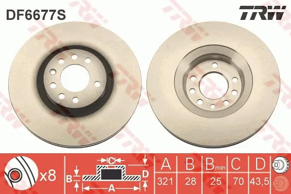 Brake Disc DF8677S - TRW