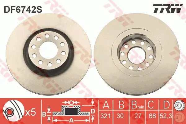 Brake Disc DF6742S - TRW
