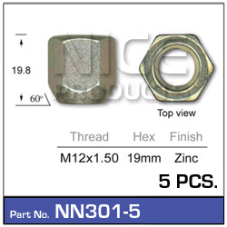 Wheel Nut NN301-5 - Nice Products | Universal Auto Spares