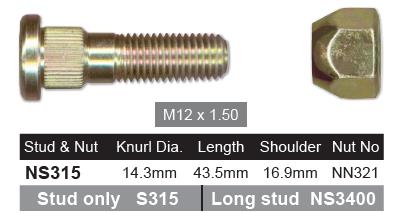 Stud & Nut NS315 - Nice Products | Universal Auto Spares