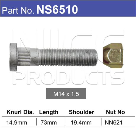 Stud & Nut NS6510 - Nice Products | Universal Auto Spares