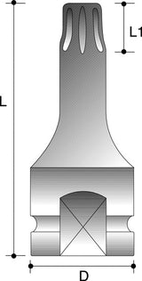Impact Socket Torx 3/8" Drive T15 x 50mm - Action Industrial