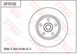 Brake Disc DF7073S - TRW