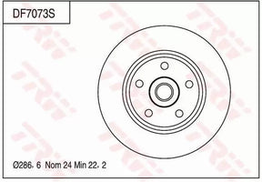 Brake Disc DF7073S - TRW