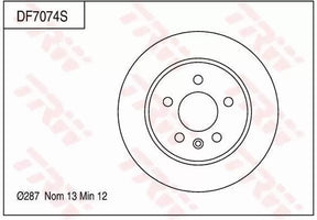 Brake Disc DF7074S - TRW
