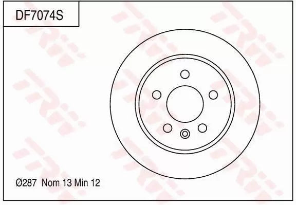 Brake Disc DF7074S - TRW