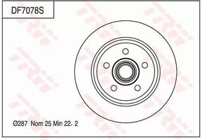 Brake Disc DF7078S - TRW