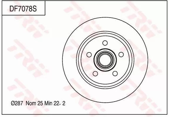 Brake Disc DF7078S - TRW
