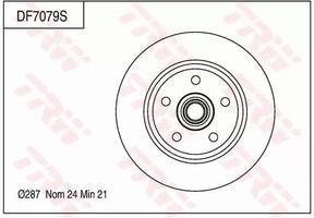 Brake Disc DF7079S - TRW