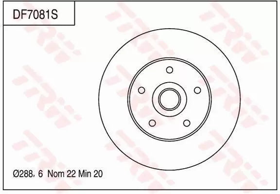 Brake Disc DF7081S - TRW