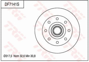 Brake Disc DF7141S - TRW